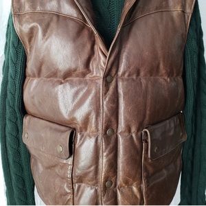 Ralph Lauren Leather Down Vest.  Medium.